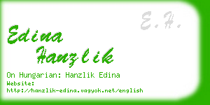 edina hanzlik business card